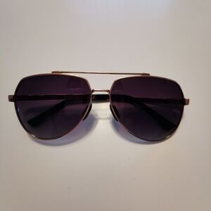 Luenx Rose Gold Aviator Sunglasses